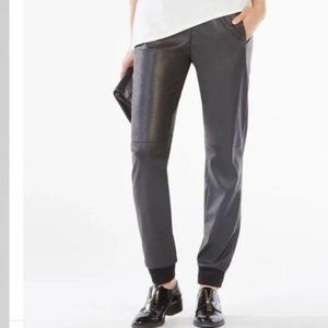 BCBGMaxAzria Black Faux Leather Jogger Pants